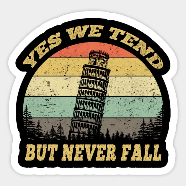 Leaning Tower of Pisa Italy Vintage Retro Sticker by nedjm